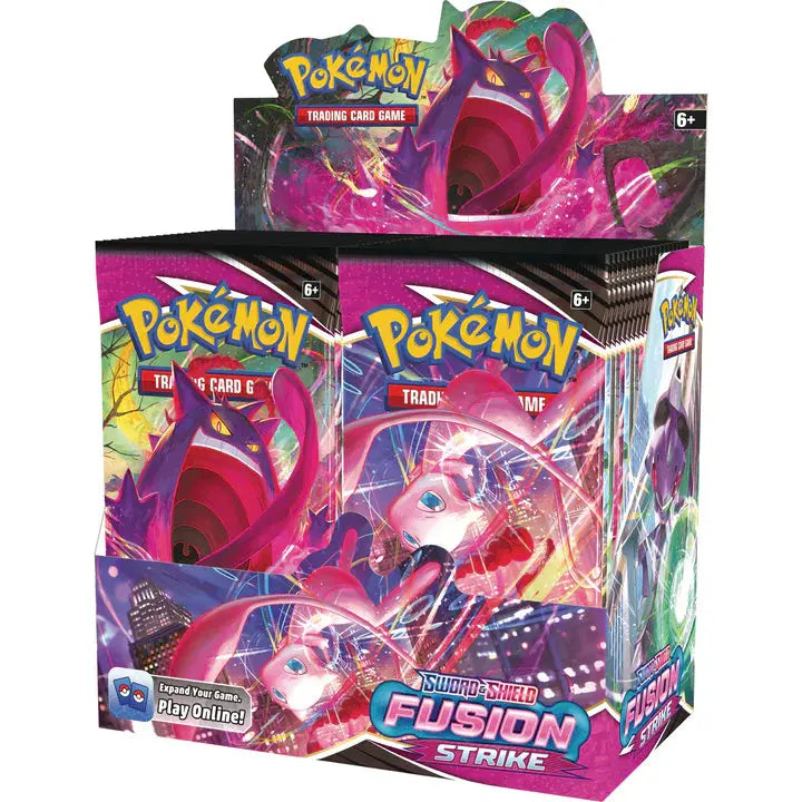 Pokémon Fusion Strike Booster Box – Sealed 36-pack set featuring Mew VMAX, Gengar VMAX, and more from the Sword & Shield series