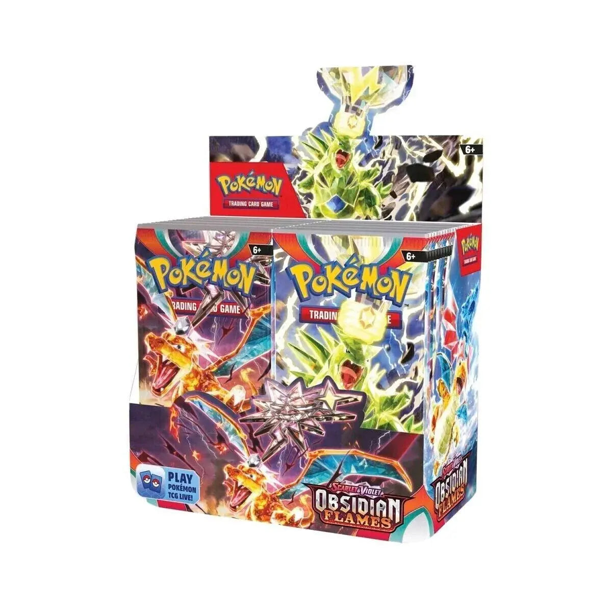 Pokémon Obsidian Flame Booster Box – Sealed 36-pack set featuring Charizard ex, Tyranitar ex, and more from the Scarlet & Violet series